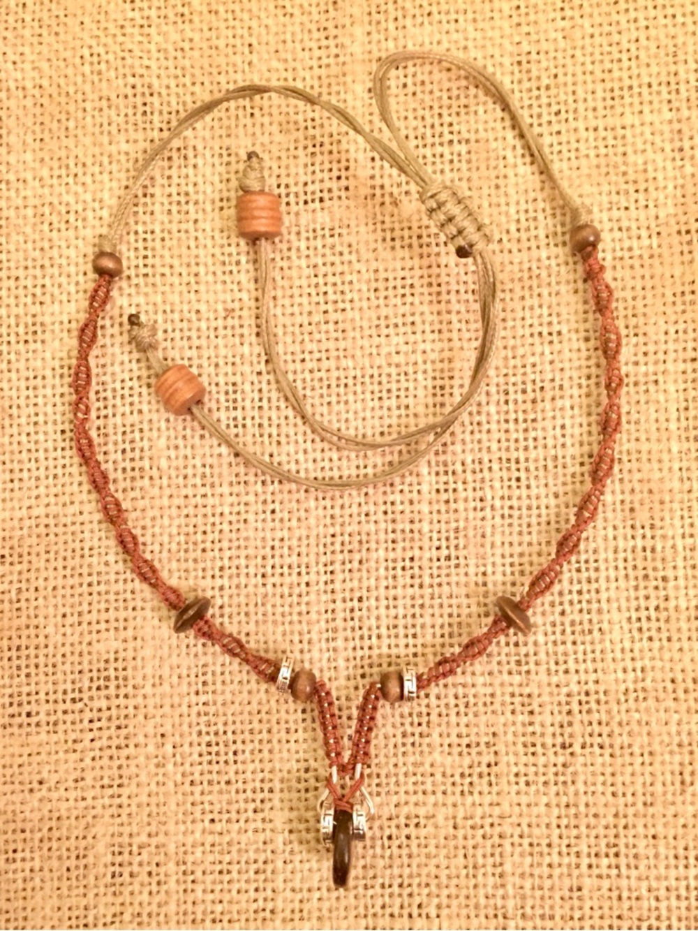 Men/Women Macrame Upcycled Necklace Boho Handmade